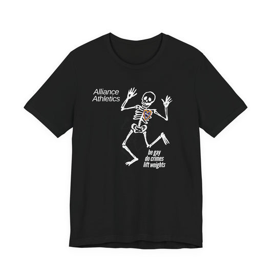 Be Gay, do Crimes Tee, Funny Workout Shirt, Gym Wear, Unique Gift for Fitness Lovers, Unisex Exercise Tee